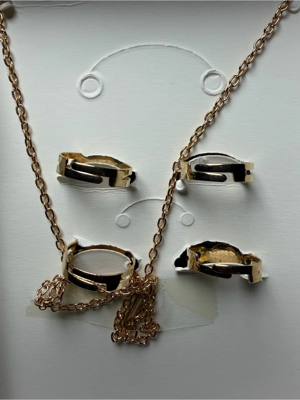 Unifull Rainbow Unicorn & Sweet Charms Necklace And Four Ring Set